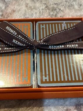 Hermès 2 deck card set New in box with ribbon